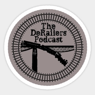 Classic DeRailers Podcast Logo (Tracks - Black) Sticker